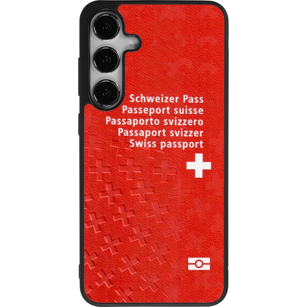 Samsung Galaxy S24+ Case Hülle - Silikon schwarz Swiss Passport