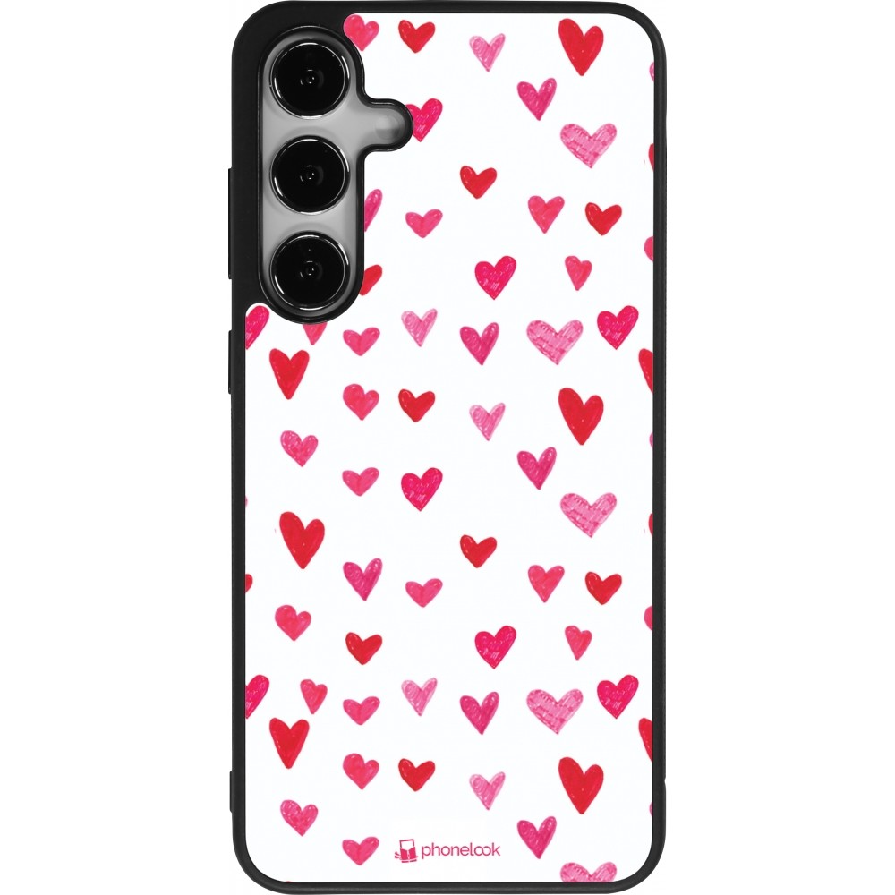 Samsung Galaxy S24+ Case Hülle - Silikon schwarz Valentine 2022 Many pink hearts