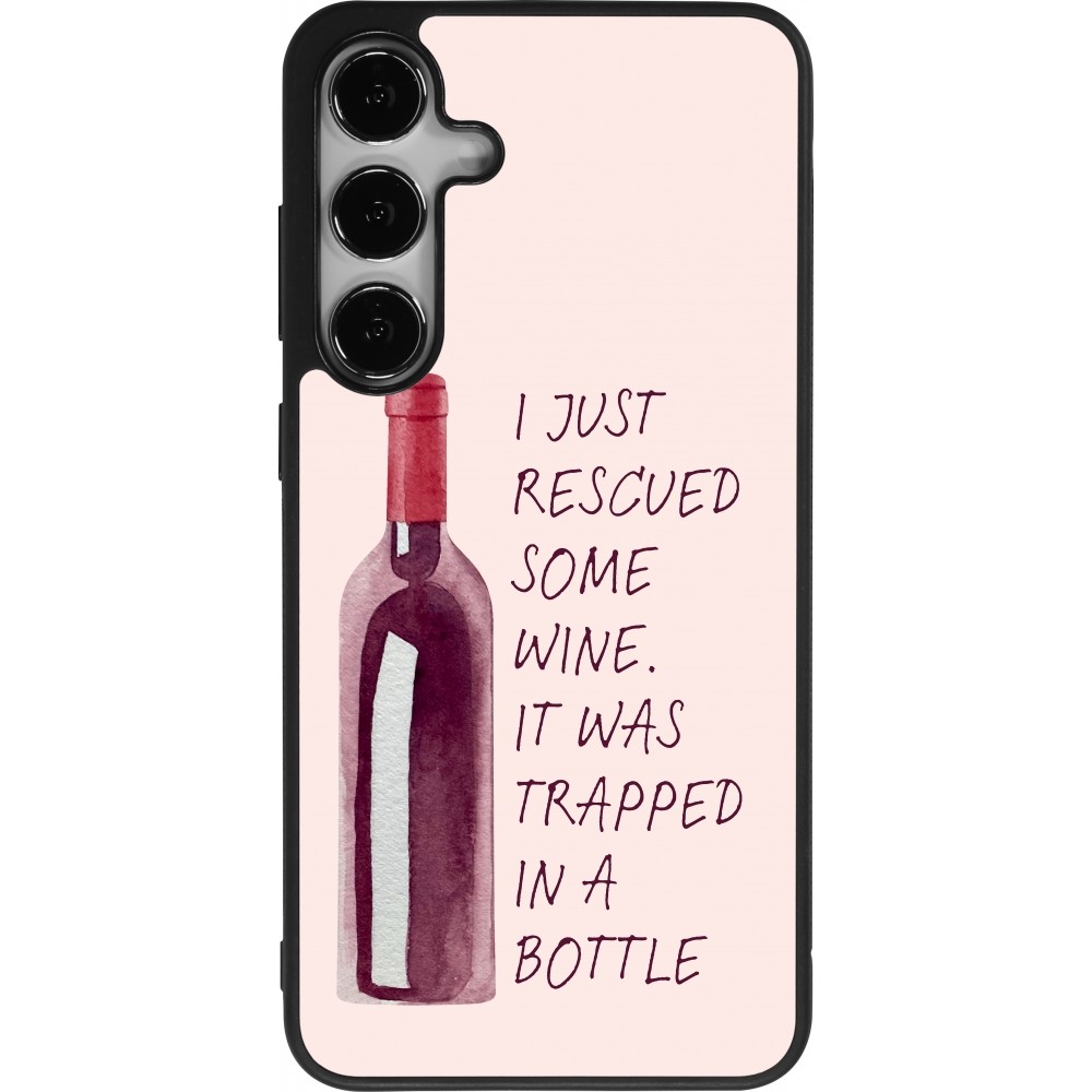 Samsung Galaxy S24+ Case Hülle - Silikon schwarz I just rescued some wine