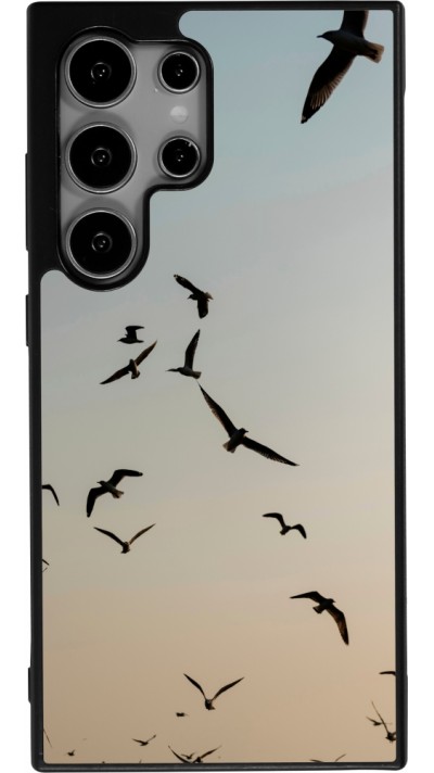 Samsung Galaxy S24 Ultra Case Hülle - Silikon schwarz Autumn 22 flying birds shadow