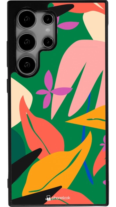 Samsung Galaxy S24 Ultra Case Hülle - Silikon schwarz Abstract Jungle