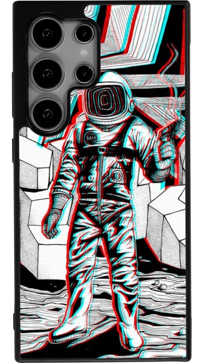 Samsung Galaxy S24 Ultra Case Hülle - Silikon schwarz Anaglyph Astronaut