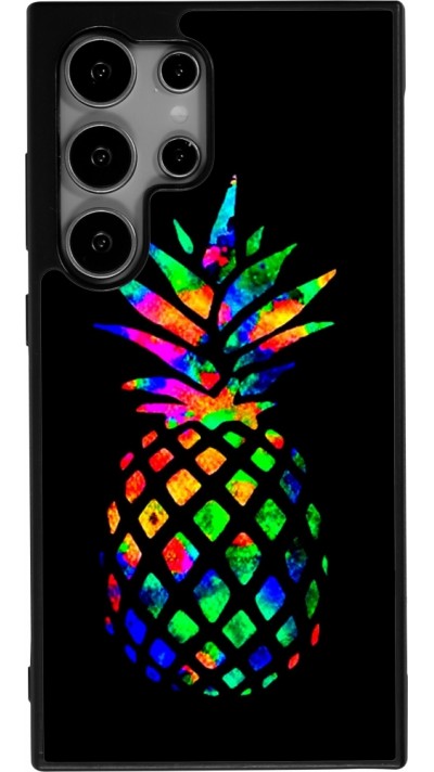 Samsung Galaxy S24 Ultra Case Hülle - Silikon schwarz Ananas Multi-colors