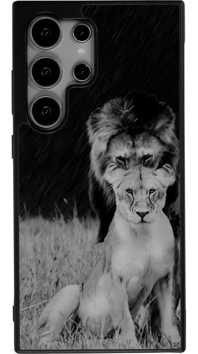 Samsung Galaxy S24 Ultra Case Hülle - Silikon schwarz Angry lions