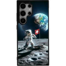 Samsung Galaxy S24 Ultra Case Hülle - Silikon schwarz Astro Schweiz auf dem Mond