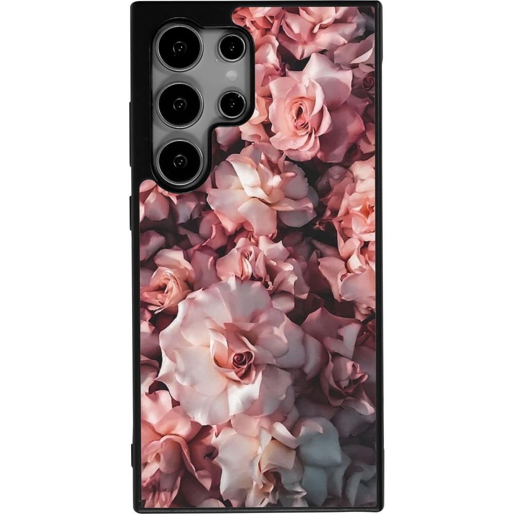 Samsung Galaxy S24 Ultra Case Hülle - Silikon schwarz Beautiful Roses