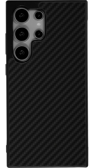 Samsung Galaxy S24 Ultra Case Hülle - Silikon schwarz Carbon Basic