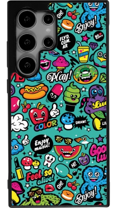 Samsung Galaxy S24 Ultra Case Hülle - Silikon schwarz Cartoons old school