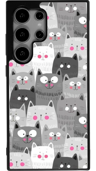 Samsung Galaxy S24 Ultra Case Hülle - Silikon schwarz Katzenschwärme