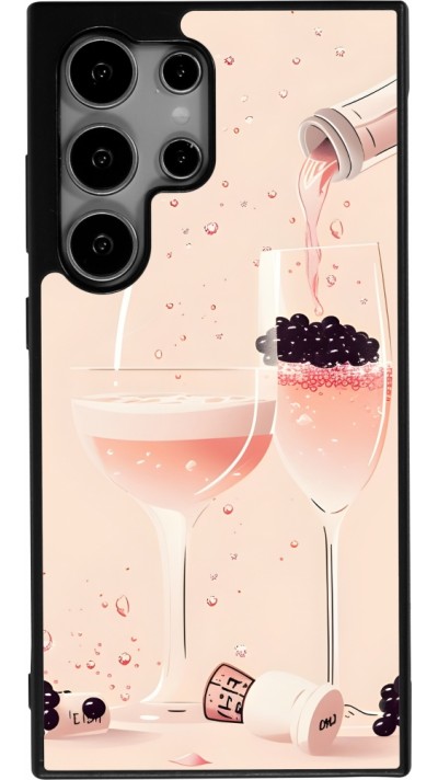 Samsung Galaxy S24 Ultra Case Hülle - Silikon schwarz Champagne Pouring Pink