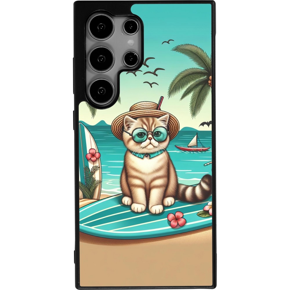 Samsung Galaxy S24 Ultra Case Hülle - Silikon schwarz Chat Surf Stil