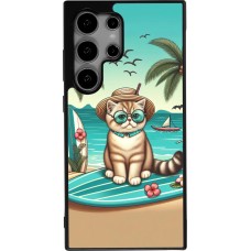 Samsung Galaxy S24 Ultra Case Hülle - Silikon schwarz Chat Surf Stil