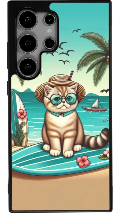 Samsung Galaxy S24 Ultra Case Hülle - Silikon schwarz Chat Surf Stil