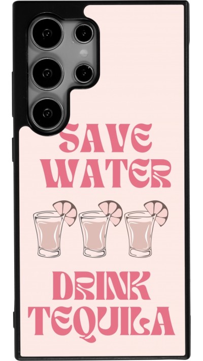 Samsung Galaxy S24 Ultra Case Hülle - Silikon schwarz Cocktail Save Water Drink Tequila