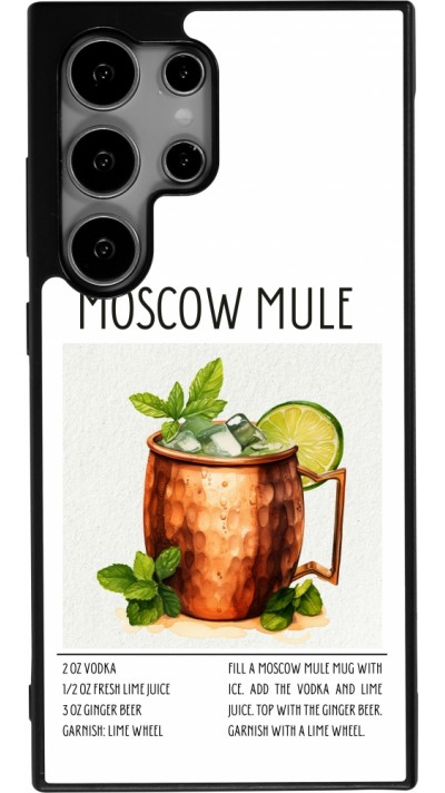 Samsung Galaxy S24 Ultra Case Hülle - Silikon schwarz Cocktail Rezept Moscow Mule