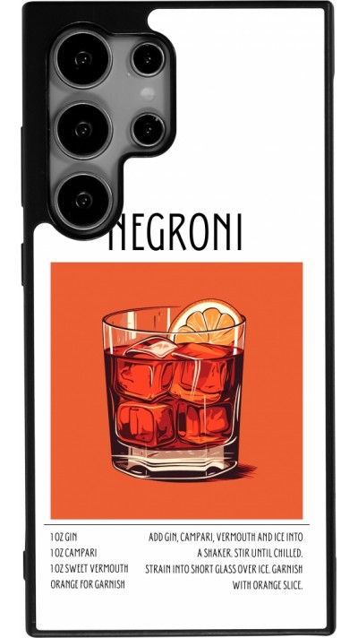 Samsung Galaxy S24 Ultra Case Hülle - Silikon schwarz Cocktail Rezept Negroni