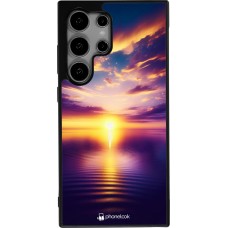 Samsung Galaxy S24 Ultra Case Hülle - Silikon schwarz Sonnenuntergang gelb violett