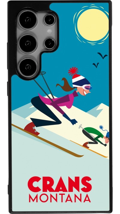 Samsung Galaxy S24 Ultra Case Hülle - Silikon schwarz Crans-Montana Ski Downhill