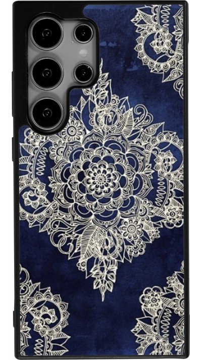 Samsung Galaxy S24 Ultra Case Hülle - Silikon schwarz Cream Flower Moroccan