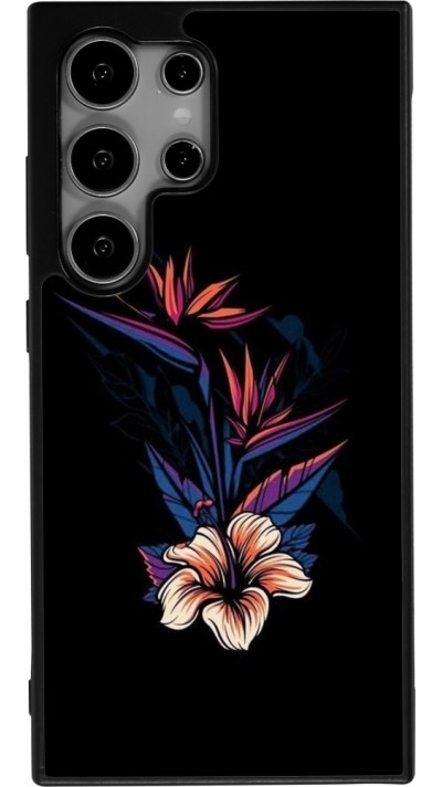 Samsung Galaxy S24 Ultra Case Hülle - Silikon schwarz Dark Flowers