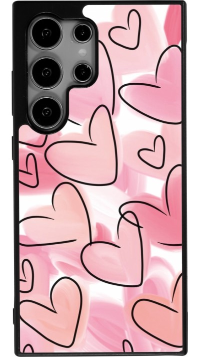 Samsung Galaxy S24 Ultra Case Hülle - Silikon schwarz Easter 2023 pink hearts