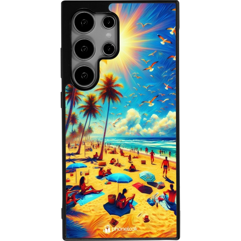 Samsung Galaxy S24 Ultra Case Hülle - Silikon schwarz Sommer Paradies Farbe