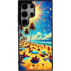 Samsung Galaxy S24 Ultra Case Hülle - Silikon schwarz Sommer Paradies Farbe