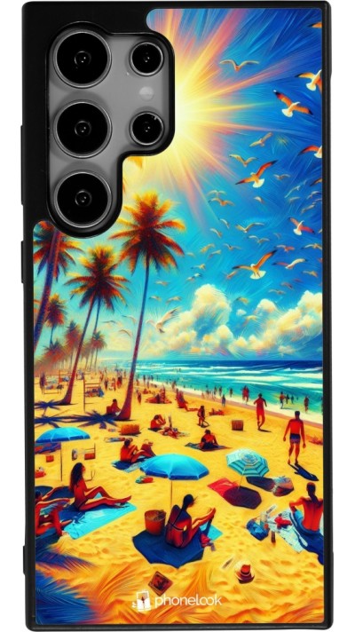 Samsung Galaxy S24 Ultra Case Hülle - Silikon schwarz Sommer Paradies Farbe