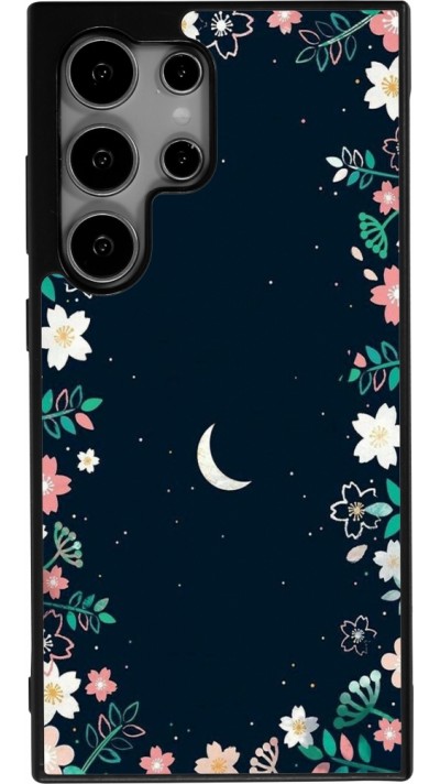 Samsung Galaxy S24 Ultra Case Hülle - Silikon schwarz Flowers space