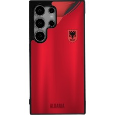 Samsung Galaxy S24 Ultra Case Hülle - Silikon schwarz Albanien personalisierbares Fussballtrikot