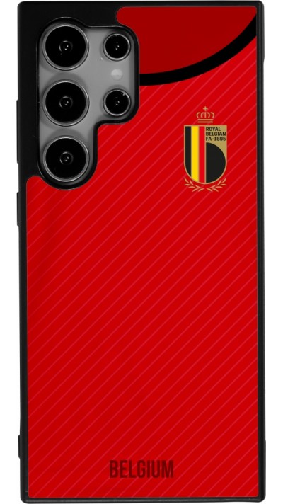 Coque Samsung Galaxy S24 Ultra - Silicone rigide noir Maillot de football Belgique 2022 personnalisable