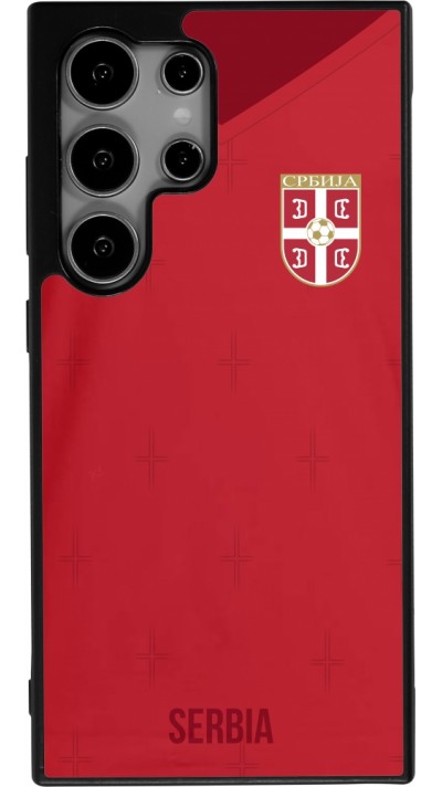 Samsung Galaxy S24 Ultra Case Hülle - Silikon schwarz Serbien 2022 personalisierbares Fussballtrikot