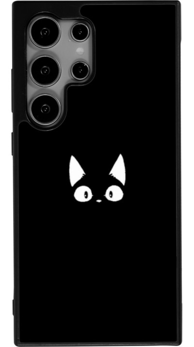 Samsung Galaxy S24 Ultra Case Hülle - Silikon schwarz Funny cat on black