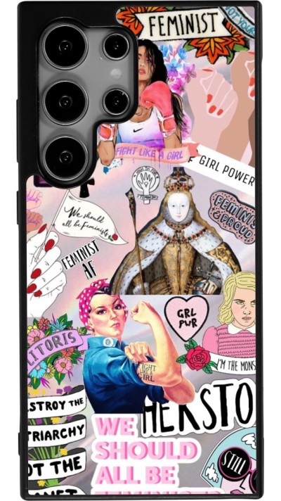 Samsung Galaxy S24 Ultra Case Hülle - Silikon schwarz Girl Power Collage