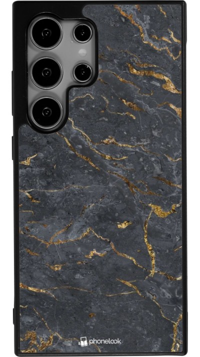 Samsung Galaxy S24 Ultra Case Hülle - Silikon schwarz Grey Gold Marble