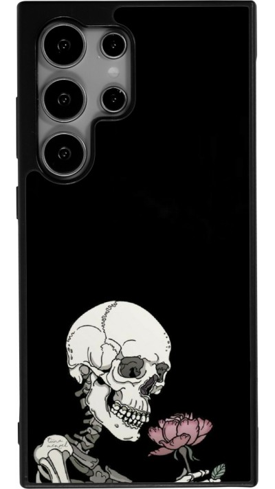 Samsung Galaxy S24 Ultra Case Hülle - Silikon schwarz Halloween 2023 rose and skeleton