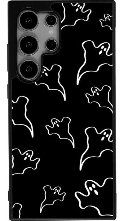 Samsung Galaxy S24 Ultra Case Hülle - Silikon schwarz Halloween 2024 black and white ghosts