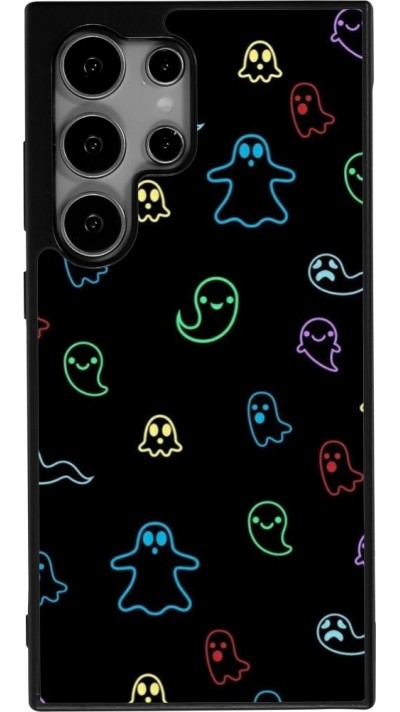 Samsung Galaxy S24 Ultra Case Hülle - Silikon schwarz Halloween 2024 colorful ghosts