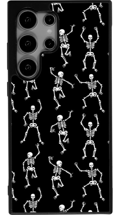 Samsung Galaxy S24 Ultra Case Hülle - Silikon schwarz Halloween 2024 dancing skeleton