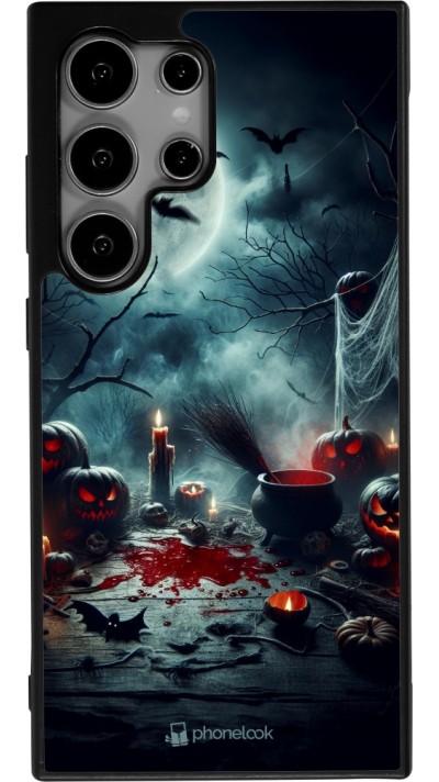 Samsung Galaxy S24 Ultra Case Hülle - Silikon schwarz Halloween 2024 Dunkler Mond