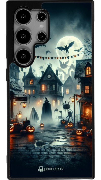 Samsung Galaxy S24 Ultra Case Hülle - Silikon schwarz Halloween Spukstadt