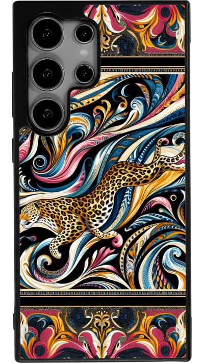 Coque Samsung Galaxy S24 Ultra - Silicone rigide noir Leopard Abstract Art