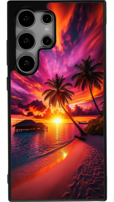 Coque Samsung Galaxy S24 Ultra - Silicone rigide noir Maldives Dusk Bliss