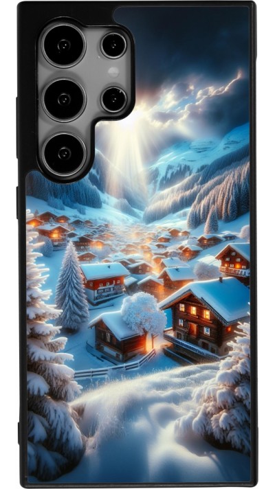 Samsung Galaxy S24 Ultra Case Hülle - Silikon schwarz Berg Schnee Licht