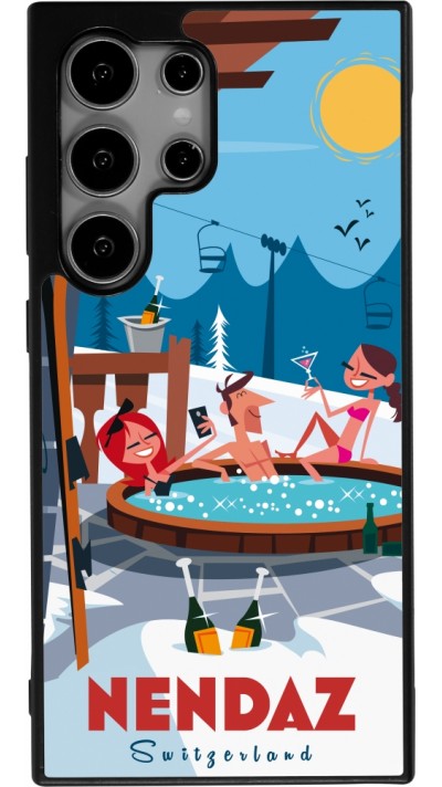 Samsung Galaxy S24 Ultra Case Hülle - Silikon schwarz Nendaz Mountain Jacuzzi