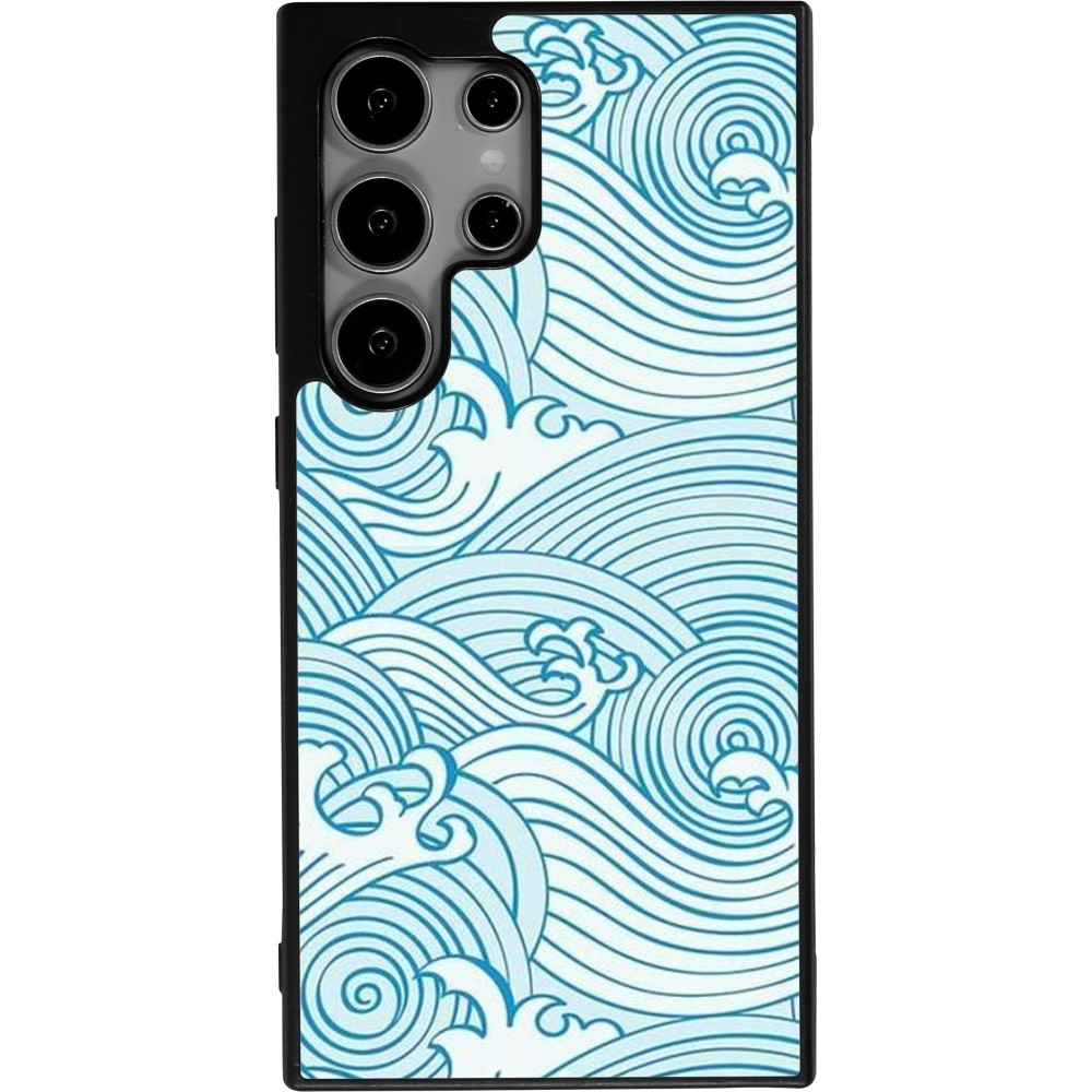 Samsung Galaxy S24 Ultra Case Hülle - Silikon schwarz Ocean Waves