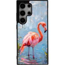 Samsung Galaxy S24 Ultra Case Hülle - Silikon schwarz Paint Flamingo