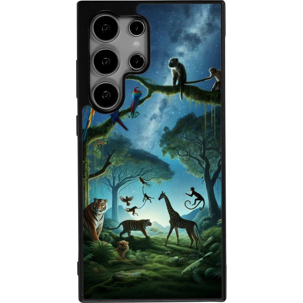 Samsung Galaxy S24 Ultra Case Hülle - Silikon schwarz Paradies der exotischen Tiere