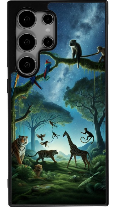 Samsung Galaxy S24 Ultra Case Hülle - Silikon schwarz Paradies der exotischen Tiere