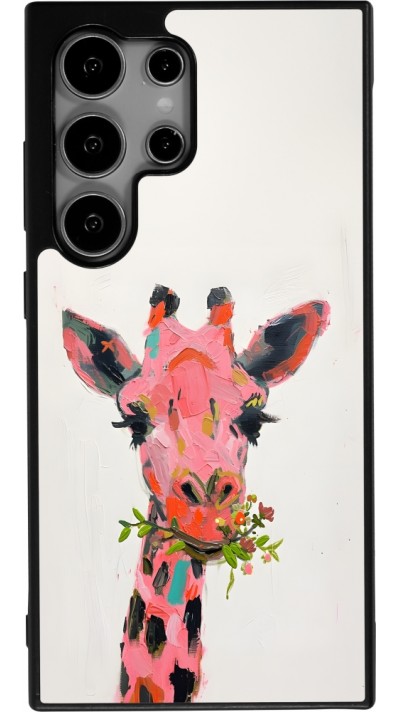 Coque Samsung Galaxy S24 Ultra - Silicone rigide noir Pink Girafe Paint